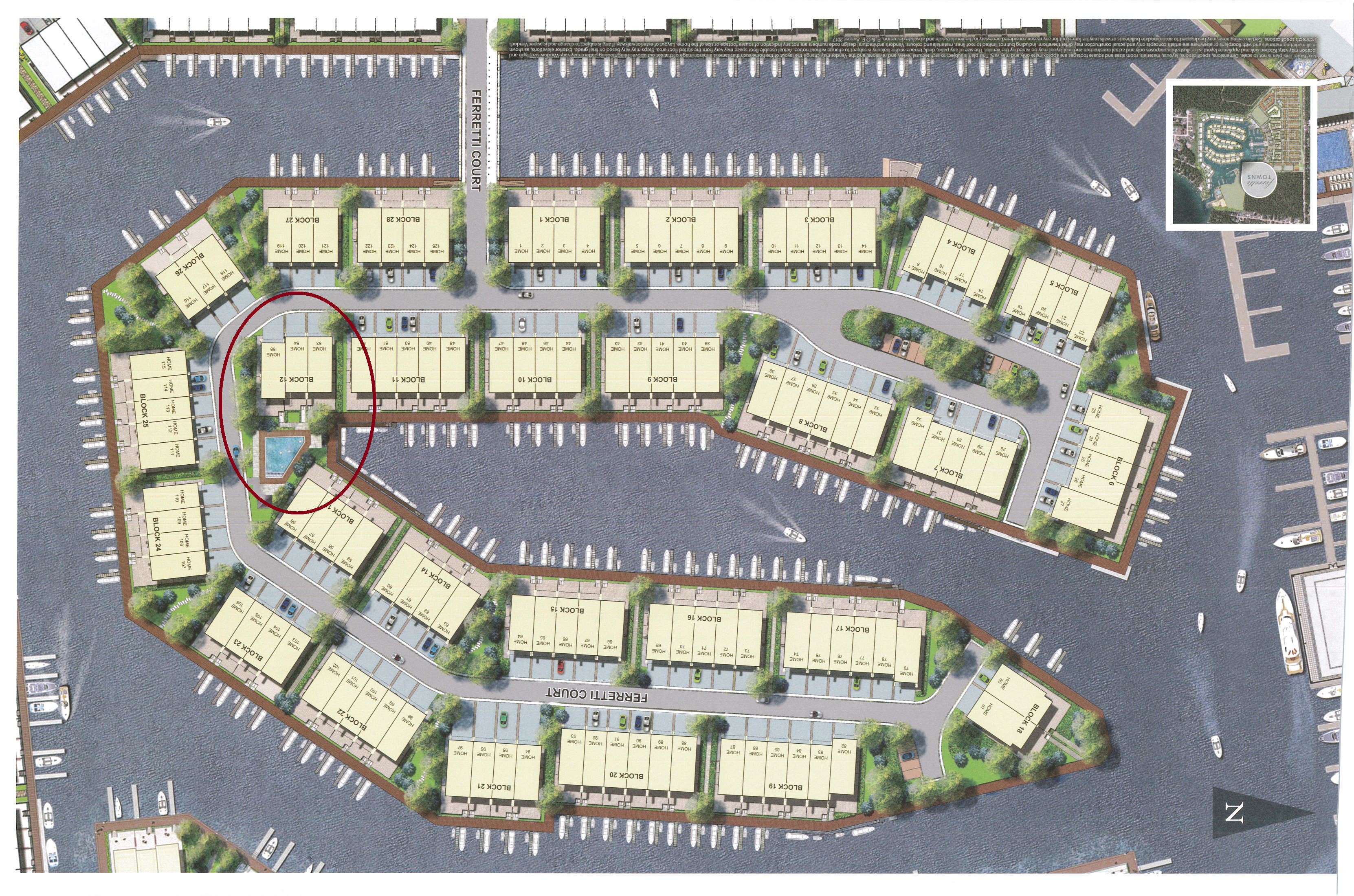 Ferretti Court Island Site Map - location